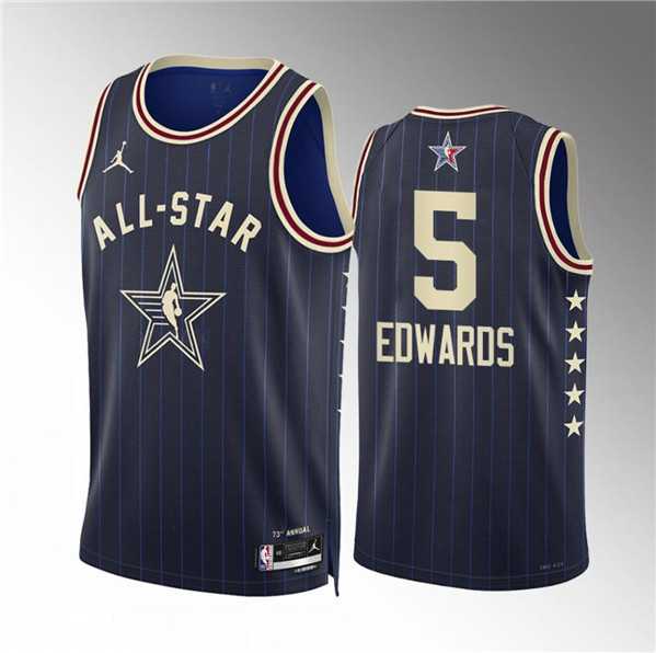 Men%27s 2024 All-Star #5 Anthony Edwards Navy Stitched Basketball Jersey->2024 all star->NBA Jersey